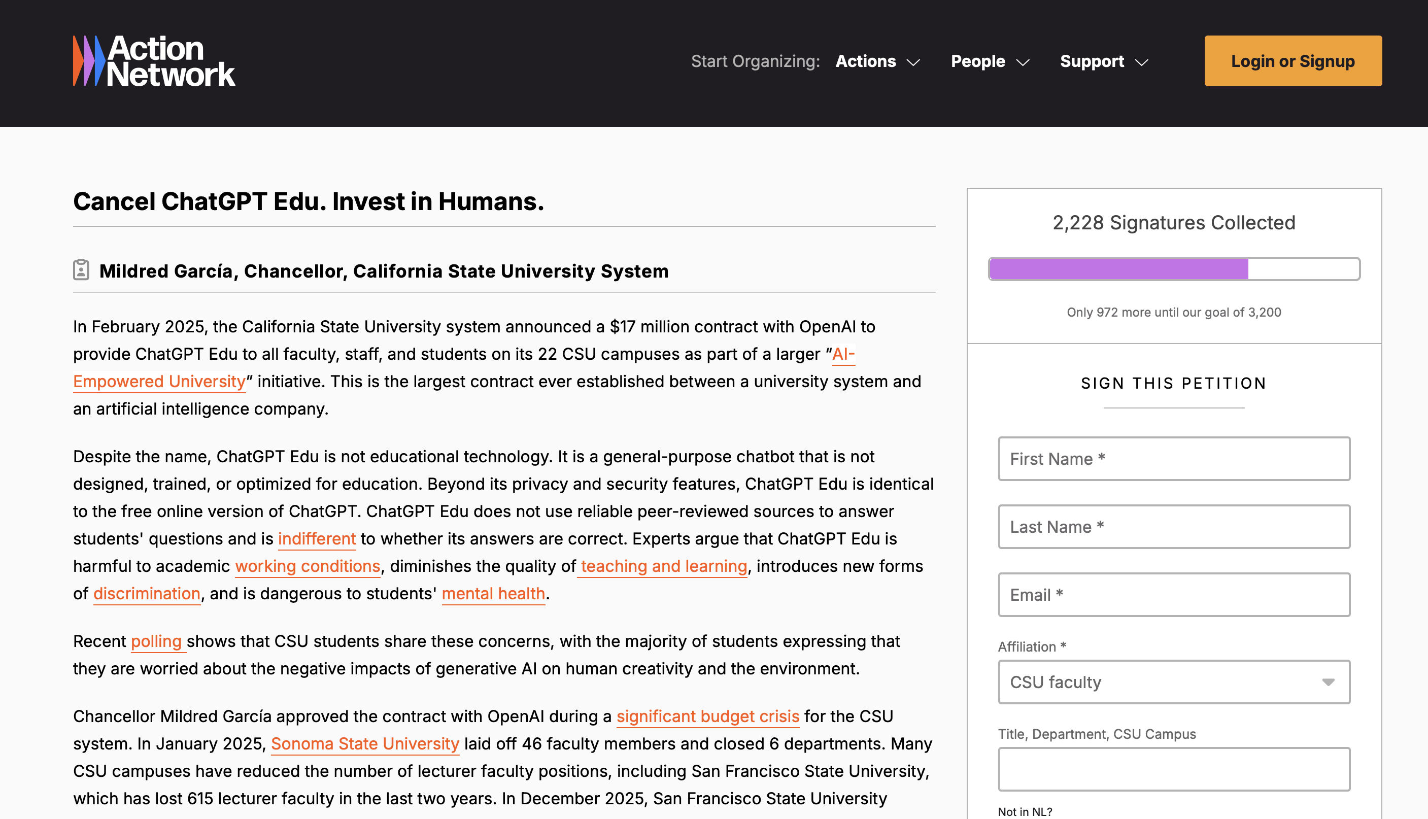 Petition to not renew ChatGPT Edu